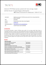 Generic PVT/Heat pump system for low energy single family house in Copenhagen (Denmark)